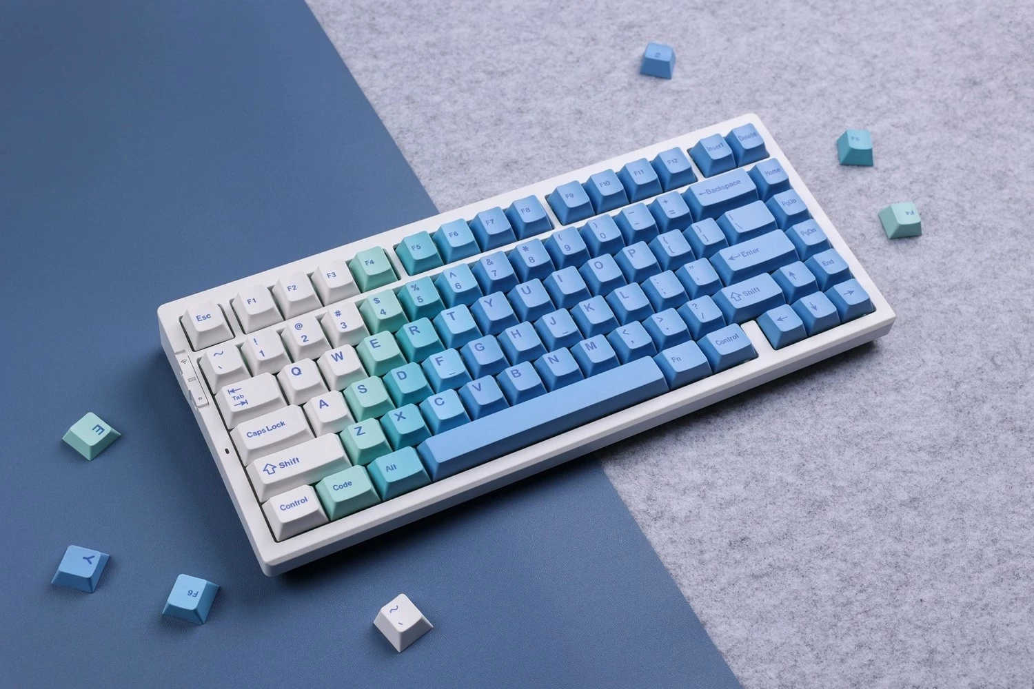 Tastierë gaming Mchose G75 Pro, mekanike 75%, wireless/USB-C, RGB, Blue
