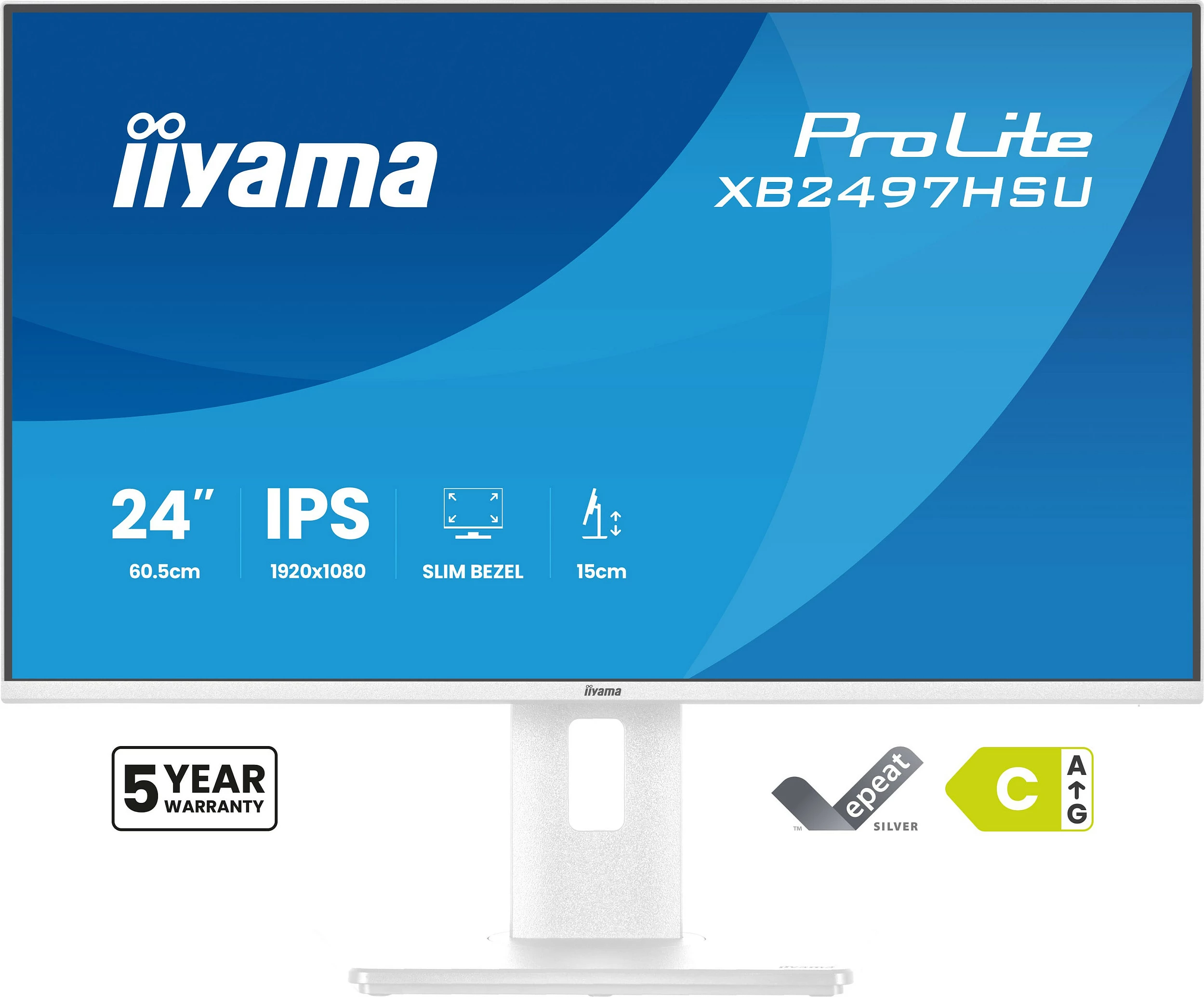 Monitor iiyama ProLite XB2497HSU-W1, 24 inç, IPS, Full HD, FreeSync, i bardhë