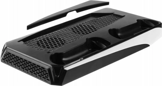 Stacion karikimi Fixed FIXPS5-MCS-BW për PS5/PS5 Slim, 2x karikim DualSense, ftohje me 2 ventilatorë, mbajtëse 12 lojëra, Zi/Bardhë