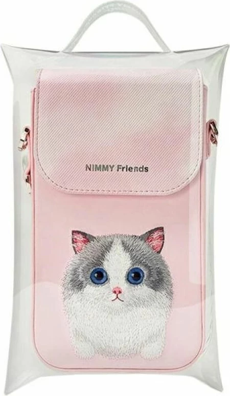 Çantë telefoni Nimmy Big Eyed Pet 2.0 Cat, rozë