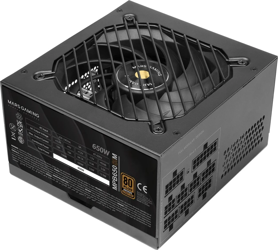 Kasë energjie TACENS MARS MPB650SIM 650W, 80 PLUS Bronze, e zezë