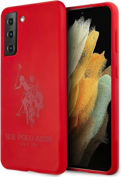 Mbështjellës U.S. Polo Assn. USHCS21SSLHRTRE për Samsung Galaxy S21, silikon, i kuq