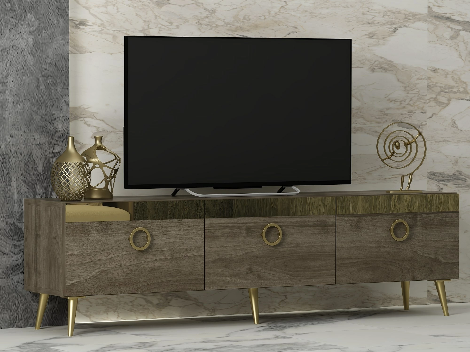 Komodë TV Hanah Home, Safar, ngjyrë arre