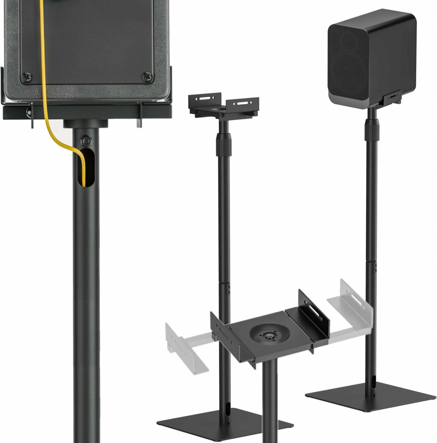 Stenda për monitorë studio Mozos MSS6-SET-PRO, lartësi e rregullueshme 848-1118 mm, 2 copë, e zezë