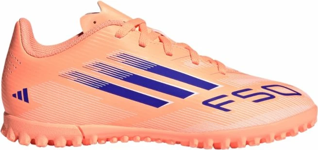 Atlete futbolli për fëmijë adidas F50, coral