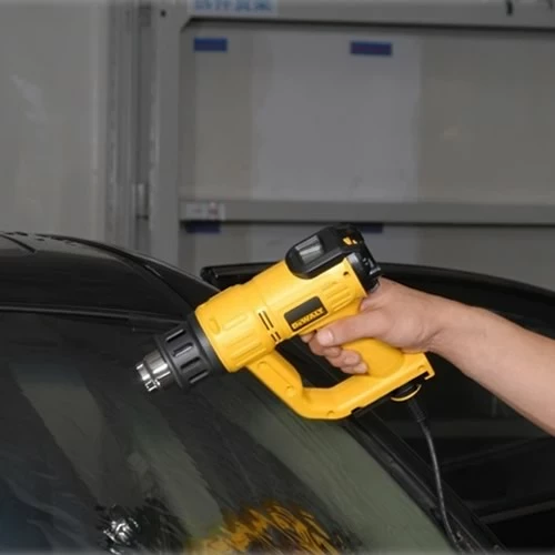 Pistoletë ajri të nxehtë DeWalt D26414 2000 W me LCD, e verdhë/zezë, set me grykë