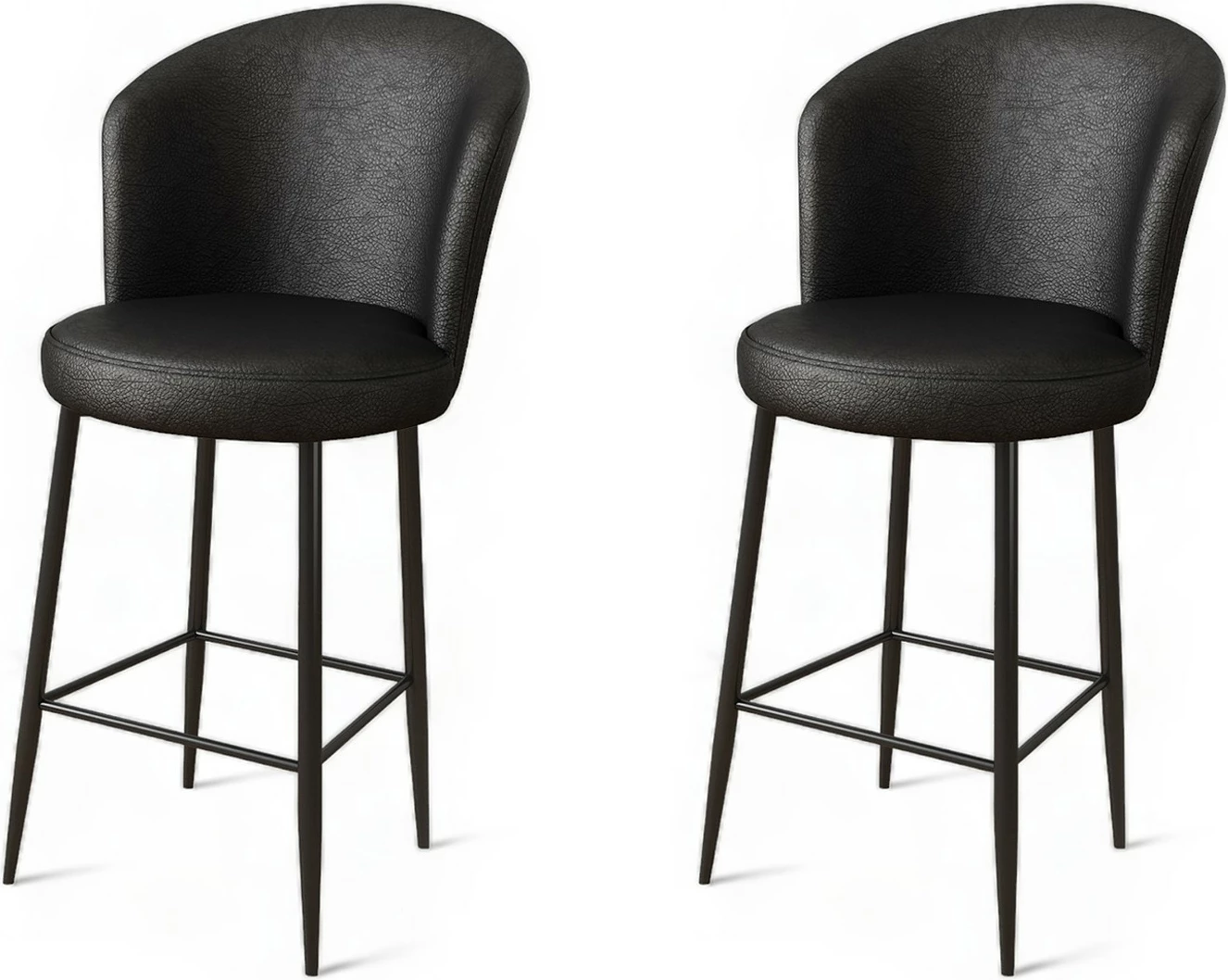 Set karrigesh për bar (2 copë), Hanah Home Uras, e zezë