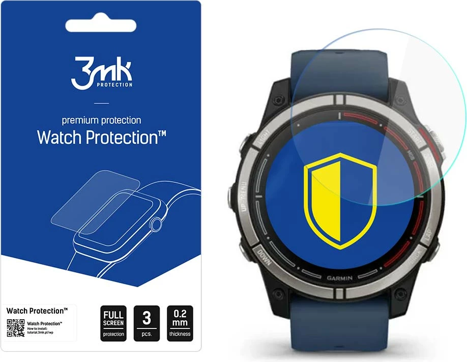 Mbrojtëse ekrani xham hibrid 3mk Watch Protection për Garmin Quatix 7, 0.2 mm