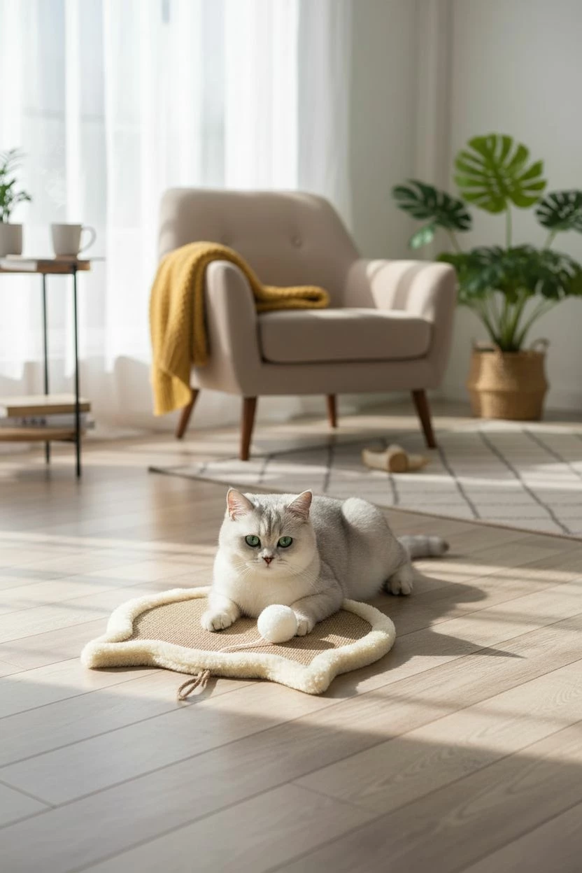 Lodër prej stofi për mace, Paws & Whiskers, krem