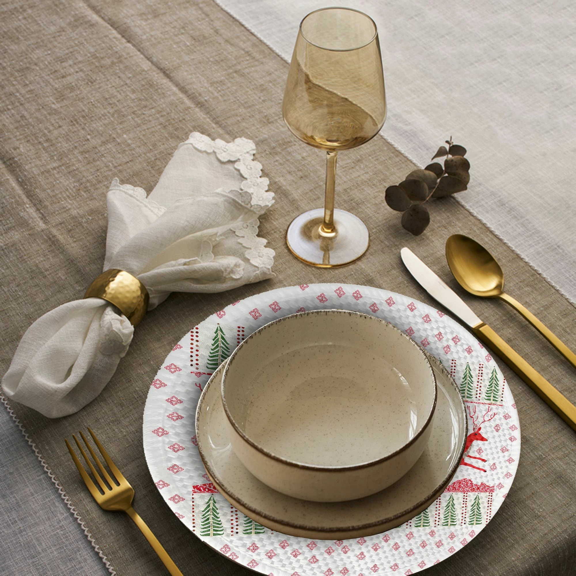 Set 4 copë mbulesa për tavolinë, Hermia Concept, shumëngjyrëshe, 37cm