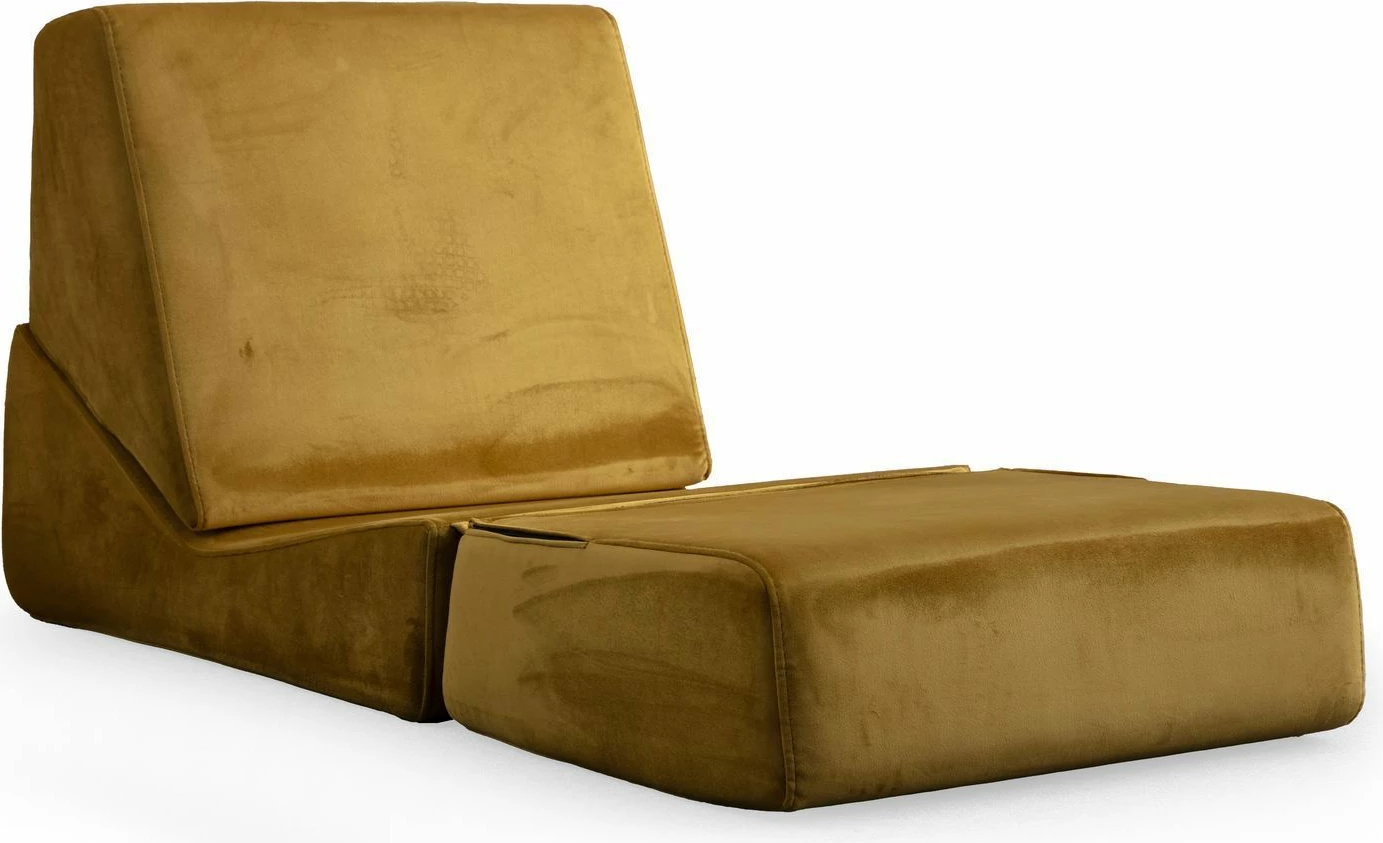 Krevat-kolltuk një vendësh Atelier del Sofa, Origami Convertable, ngjyrë mustard