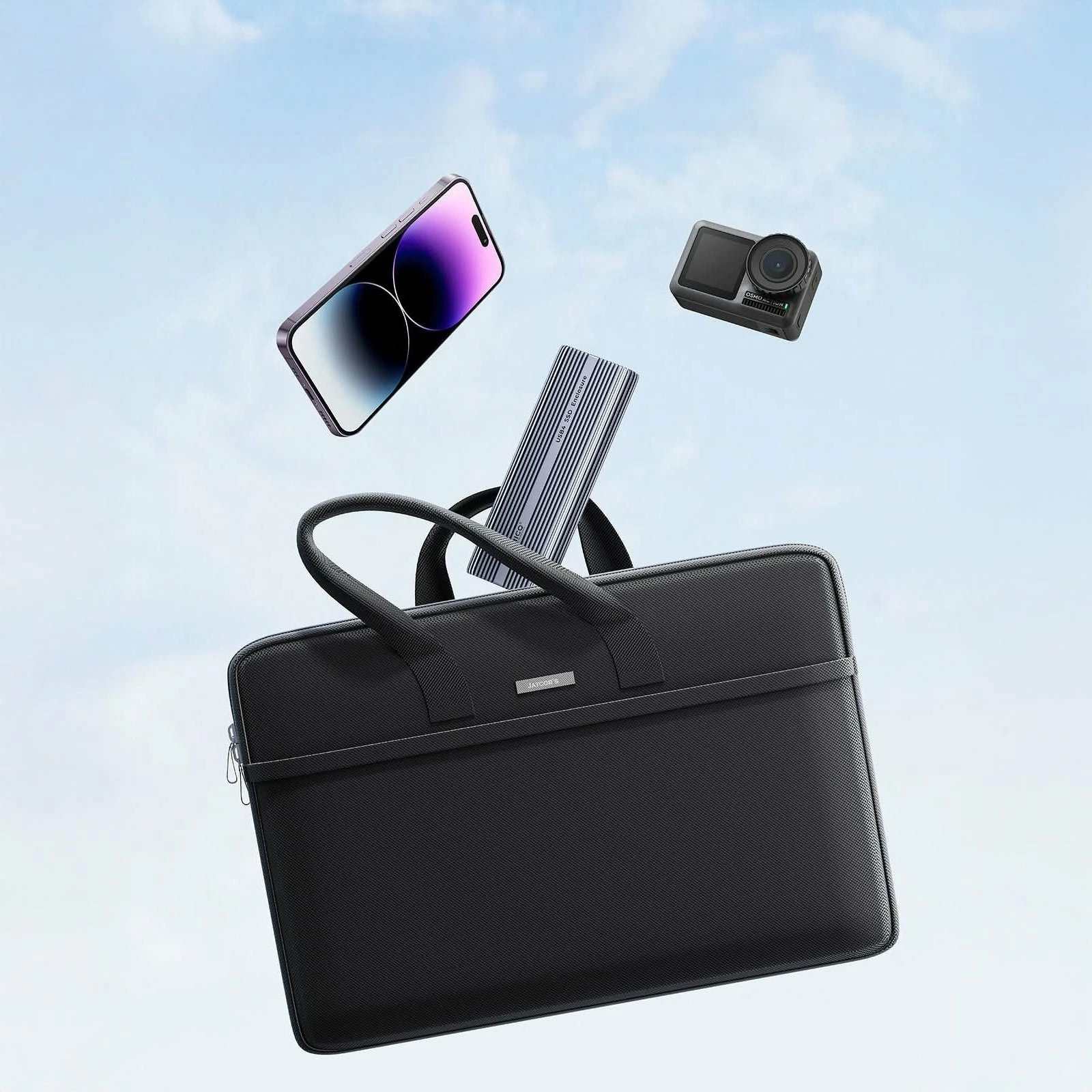 Kasë e jashtme për SSD M.2 NVMe Orico ACOM2-U4-GY-BP, USB-C 40Gbps, me ventilator, alumini, me kabllo C‑to‑C + adapter C‑to‑A, argjendtë
