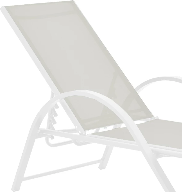 Shezlong me krahë Attain alumini i bardhë dhe tekstilene ngjyrë bezhë 200x62x35cm