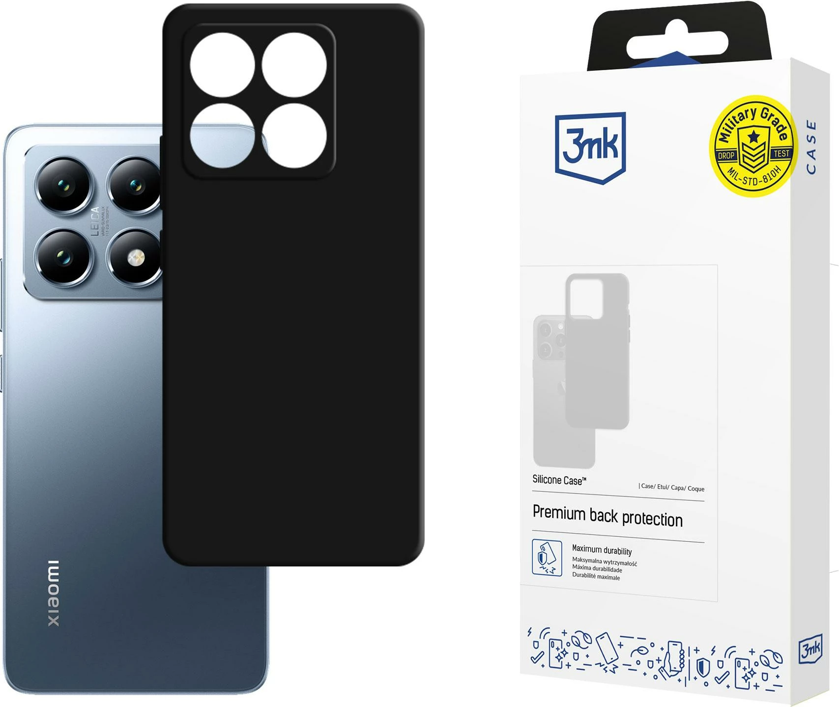 Mbështjellës silikoni për celular 3mk Protection për Xiaomi 14, i zi