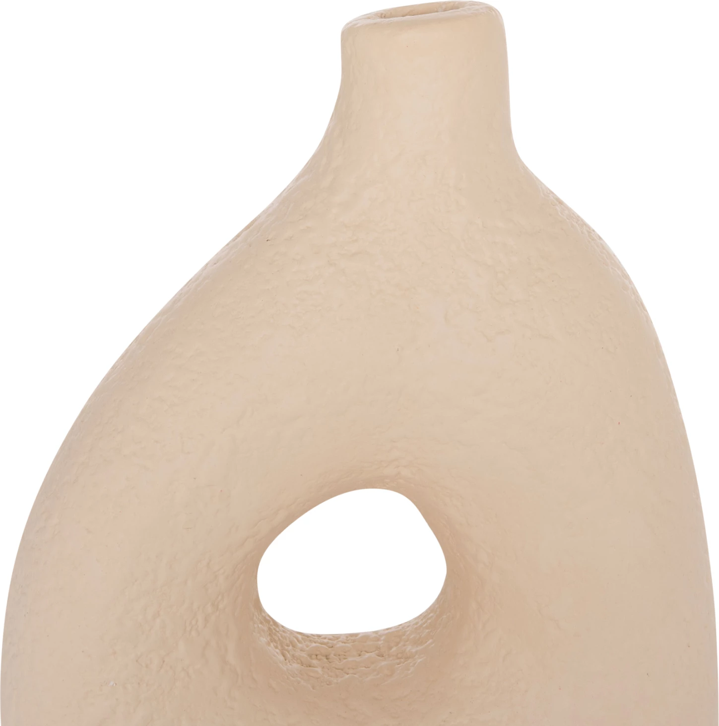 Vazo dekorative tavoline, terrakotë, ngjyrë krem e bardhë, DECANT FH4667.02M, 17x6.5x20cm