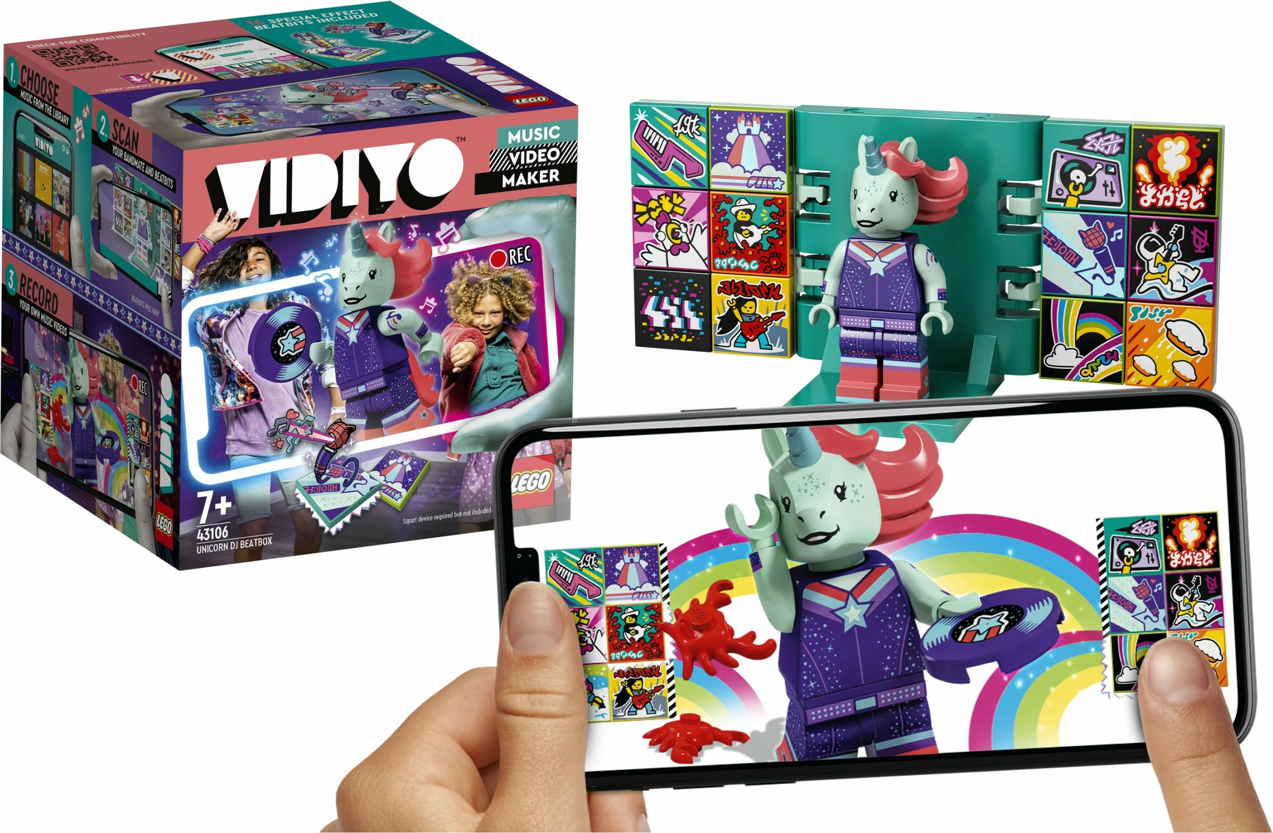 Set ndërtimi LEGO VIDIYO Unicorn DJ BeatBox, 84 pjesë, Multikolor