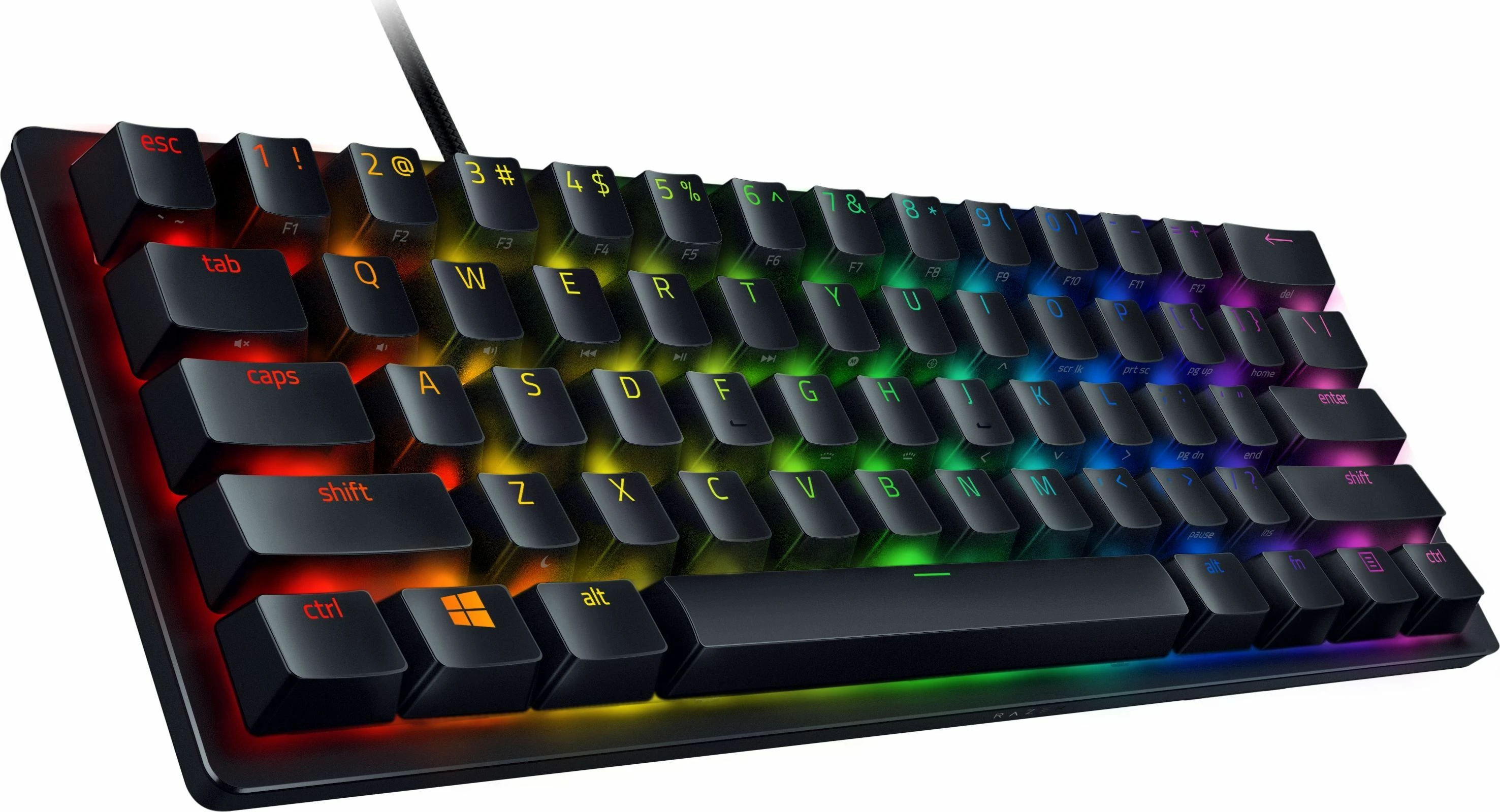 Tastierë gaming Razer Huntsman Mini RZ03-03390200-R3M1 60% mekanike Linear Optical Red, RGB, US layout, me kabllo Type-C, e zezë