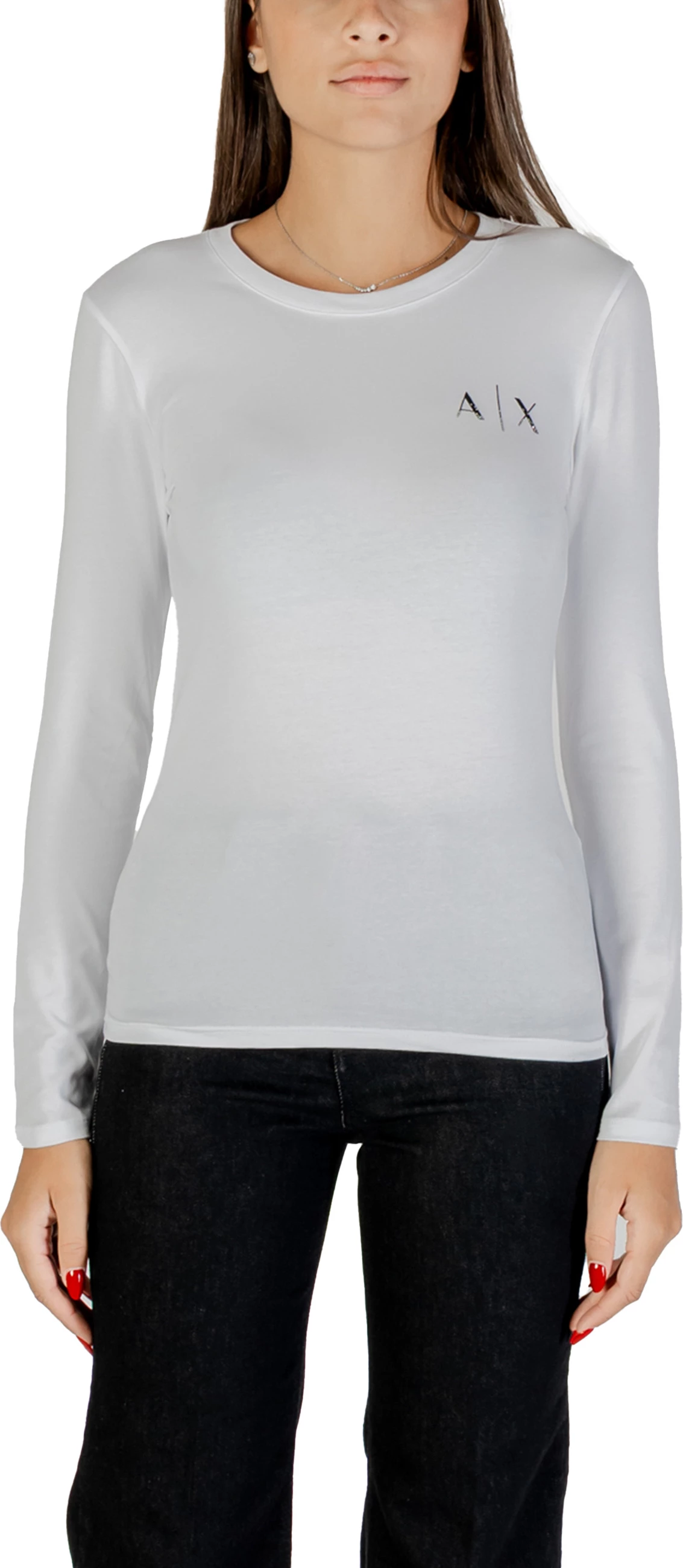 Maicë me mëngë të gjata për femra Armani Exchange XW001353 AF17173, e bardhë