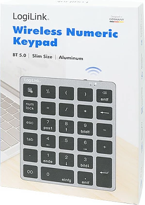 Tastierë numerike LogiLink 28-tasta, Bluetooth 5.0, space-gri