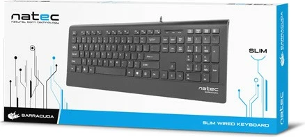 Tastierë kompjuteri Natec BarraCuda NKL-0876, Slim, USB, e zezë