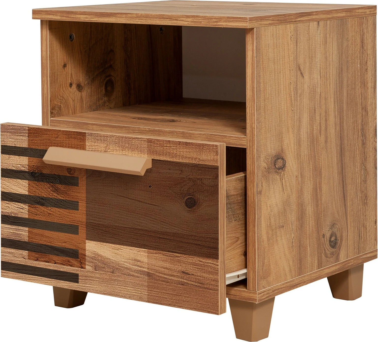 Komodinë Hanah Home, Leva Alfa Colorblock, ngjyrë Atlantic Pine