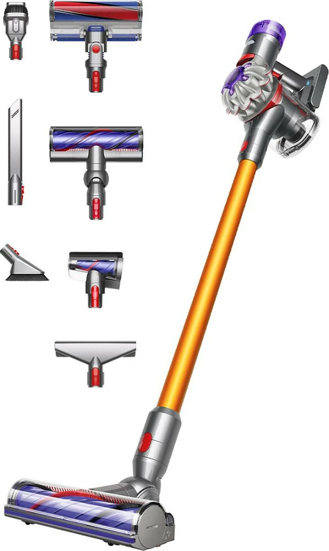 Fshesë me korrent Dyson V8 Absolute, 2-në-1, pa qese, ngjyrë argjendi, e verdhë