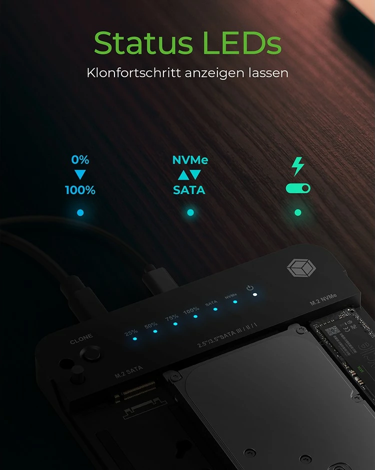 Docking station ICY BOX IB-2915MSCL-C31, klonim HDD/SSD, USB 3.2 Gen 2, i zi