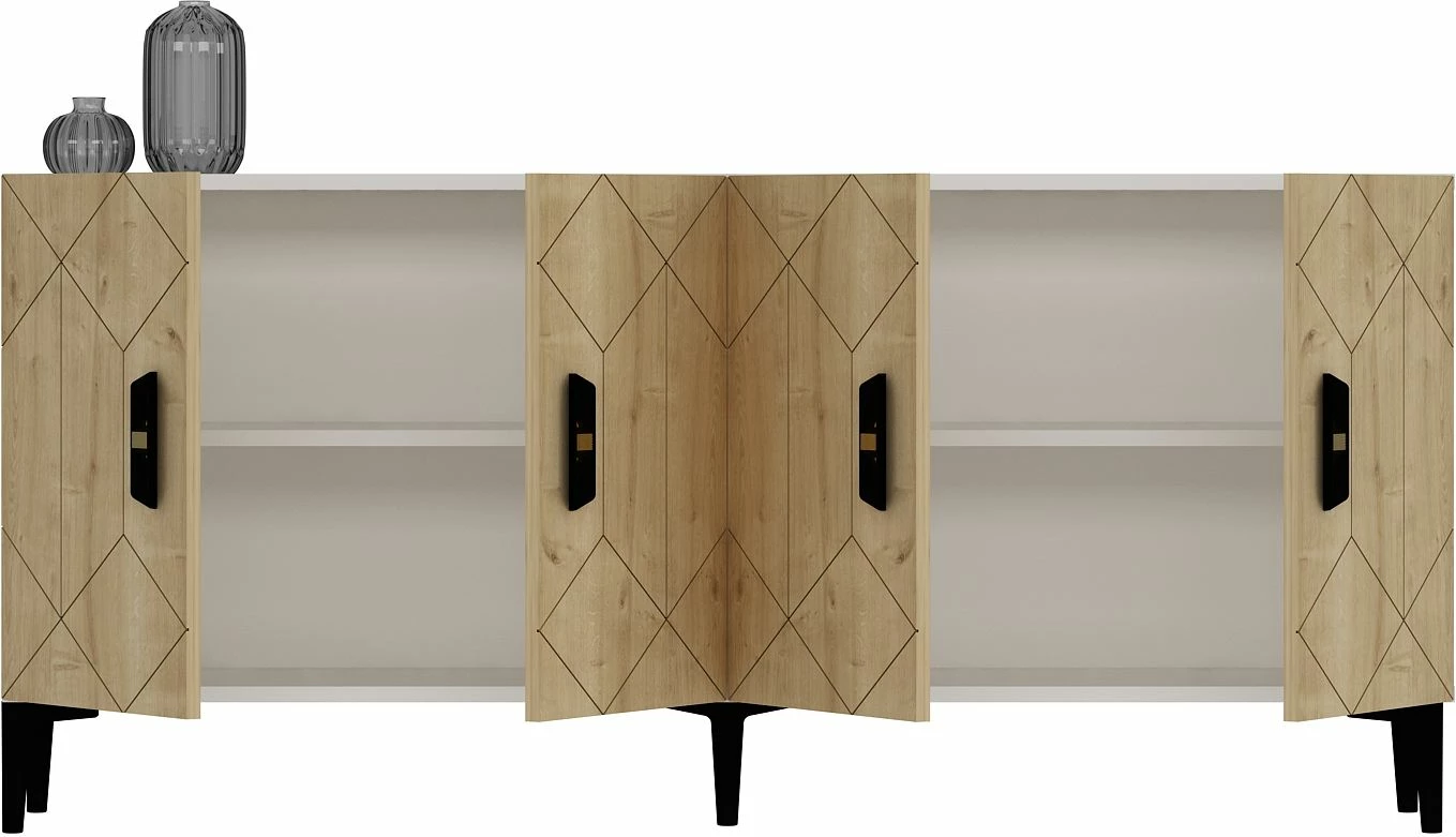 Konsol Skye Decor, Cross KB150, e bardhë, lisi safir