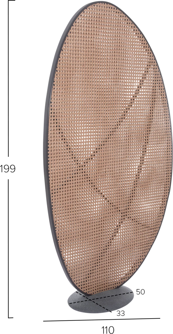 Përdarës alumini KOMORABI, kornizë antracit, thurje bezhë, 110x33x199cm