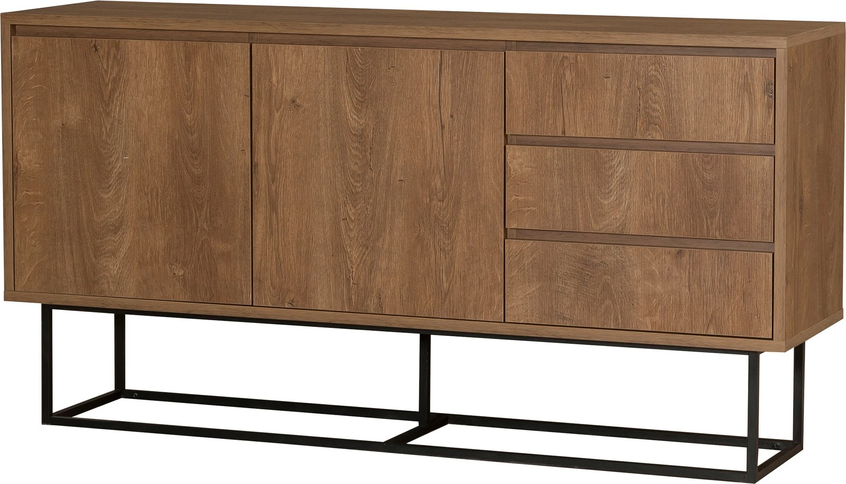 Set mobiljesh për dhomë dite, ngjyrë arre dhe e zezë, Skye Decor, Laxus Takım 17