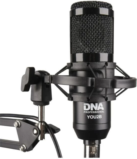 Set podcasti DNA PROFESSIONAL YOU2B me mikrofon, ndërfaqe audio, tripod, i zi
