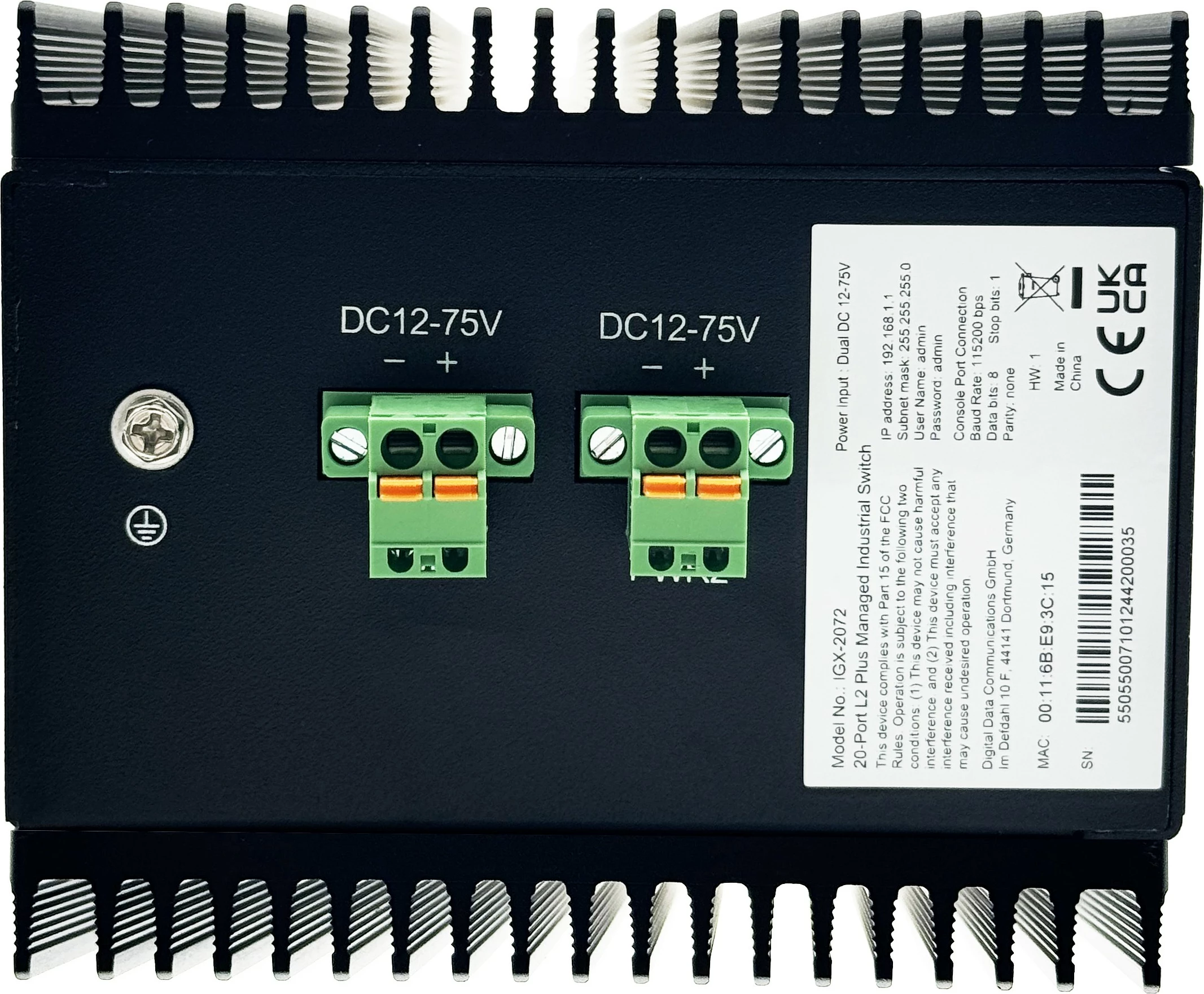 Switch industrial LevelOne IGX-2072, 20 porta, L2+ managed, 8x RJ45, 8x SFP, 4x SFP+, DIN-rail, i zi