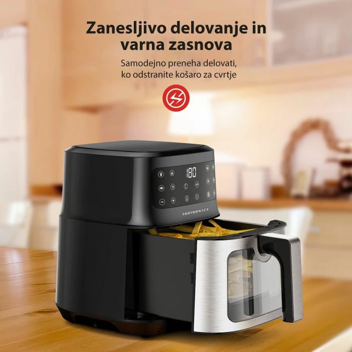 Fritezë me ajër TaoTronics TT-AF011 5L 1200W, e zezë/argjend