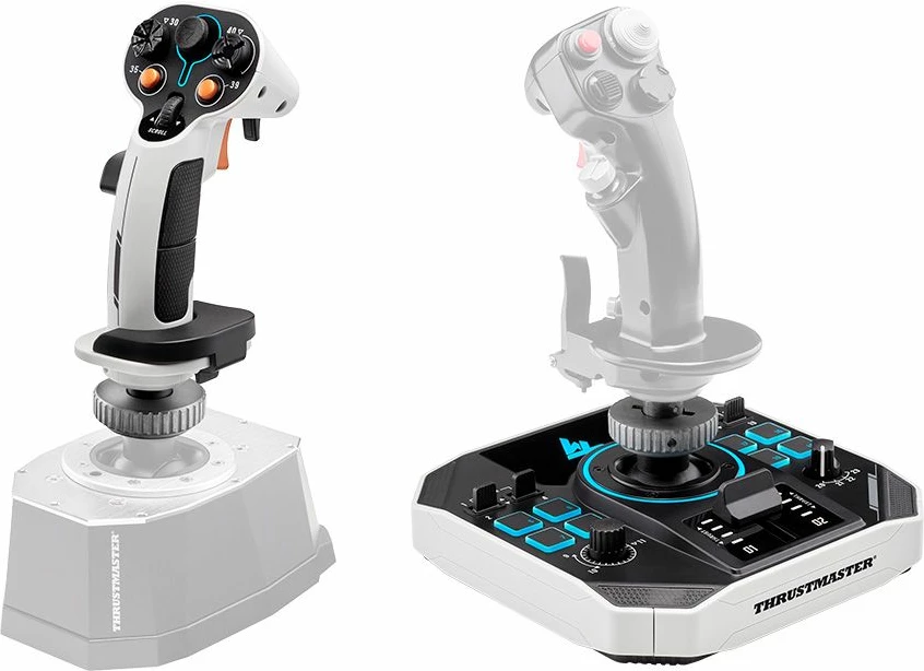 Joystick fluturimi Thrustmaster SOL-R 1 për PC, 44 funksione, H.E.A.R.T. 16-bit, RGB, bardhë/zi