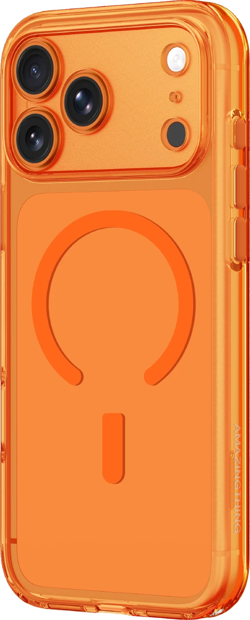 Mbështjellës celulari AmazingThing Minimal Mag Lens për iPhone 17 Pro Max MagSafe polikarbonat portokalli