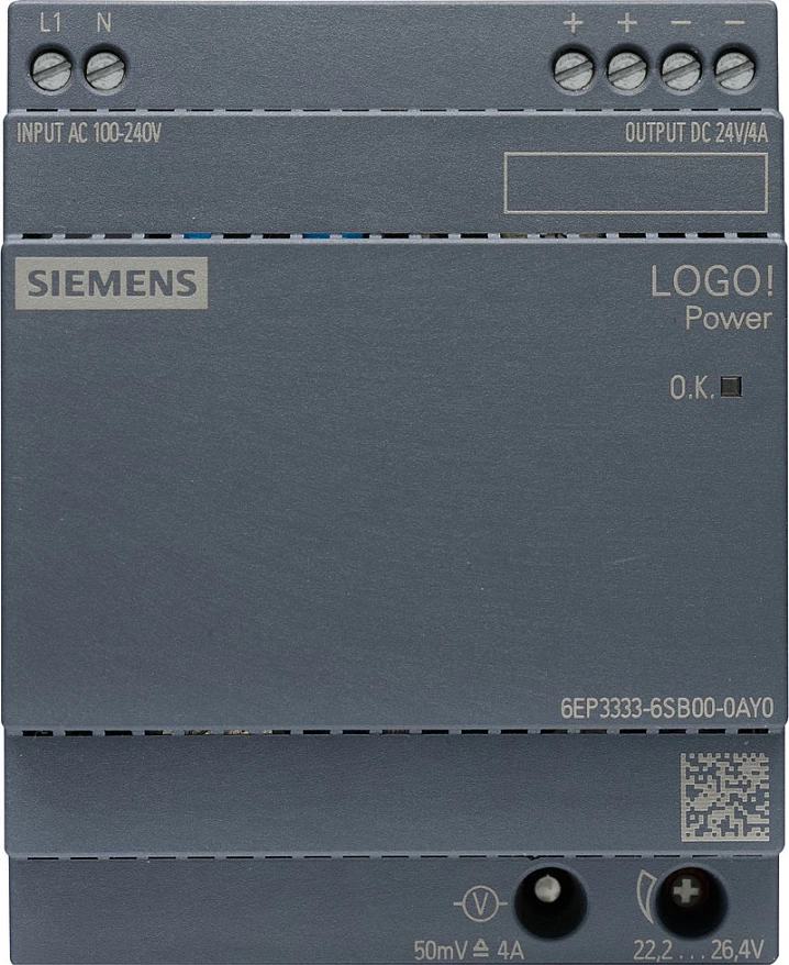 Furnizues energjie Siemens LOGO!POWER 6EP33336SB000AY0, 24V 4A, 96W, gri