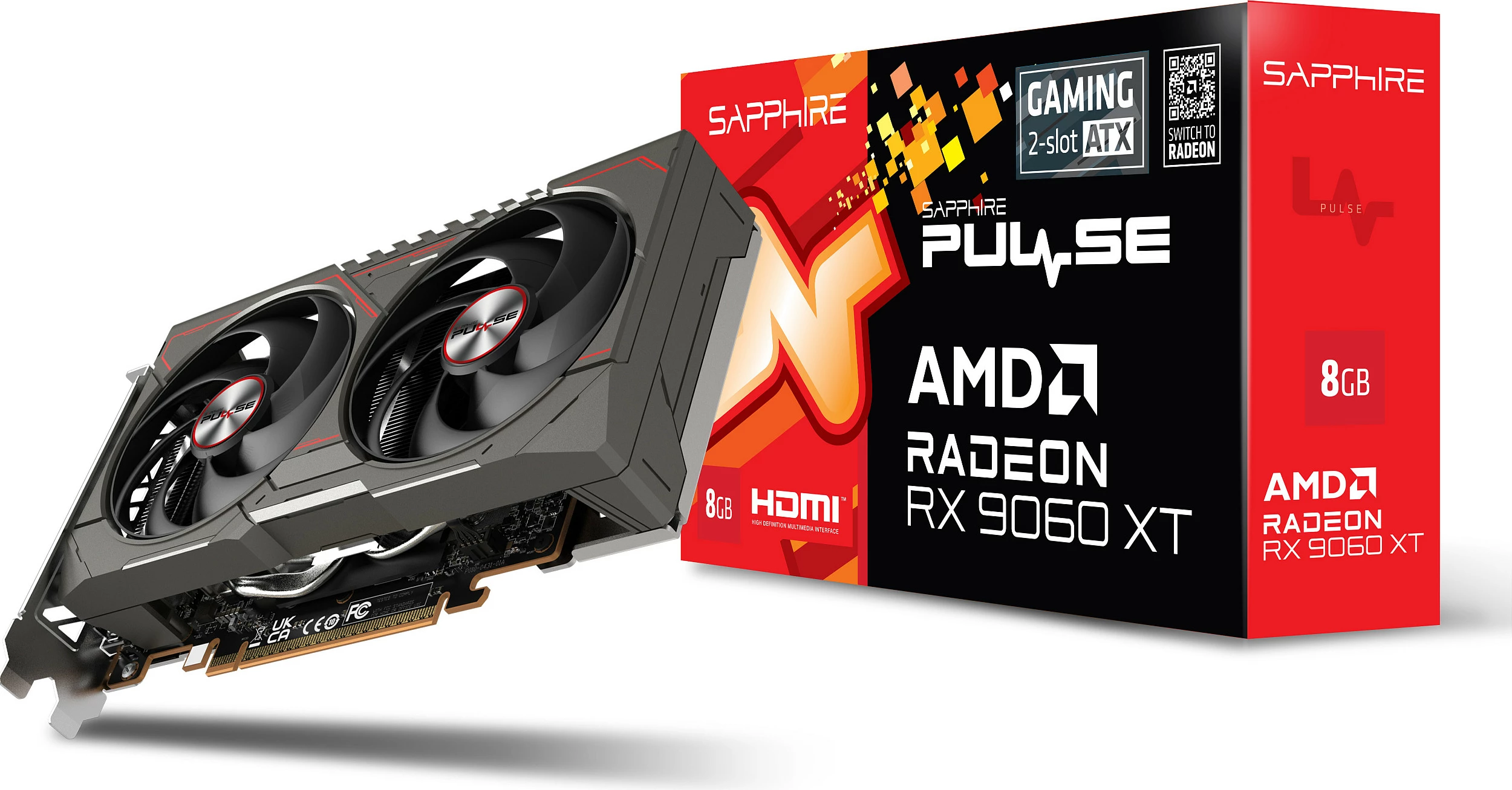 Kartelë grafike Sapphire Pulse Radeon RX 9060 XT 8GB GDDR6, PCIe 5.0, Gri/Bardhë