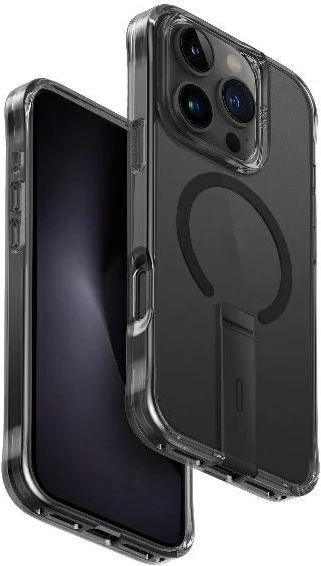 Mbështjellës UNIQ Eleva me këmbalec Vertica për iPhone 16 Pro, e zezë