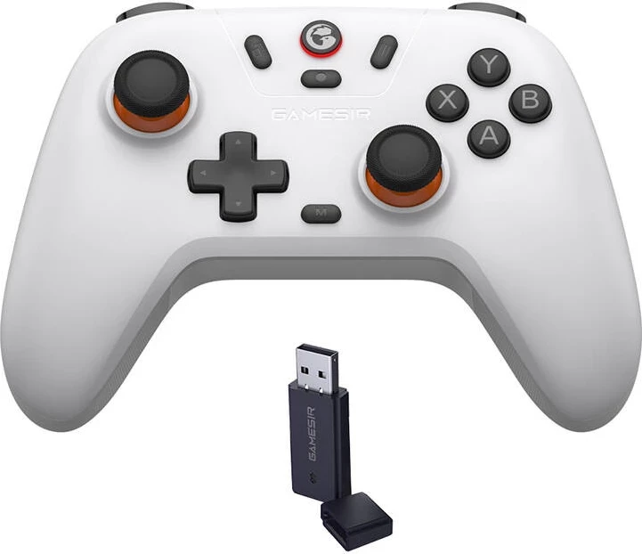Kontroller wireless GameSir T4n Lite, Bluetooth/dongle/USB-C, bateri 600 mAh, i bardhë
