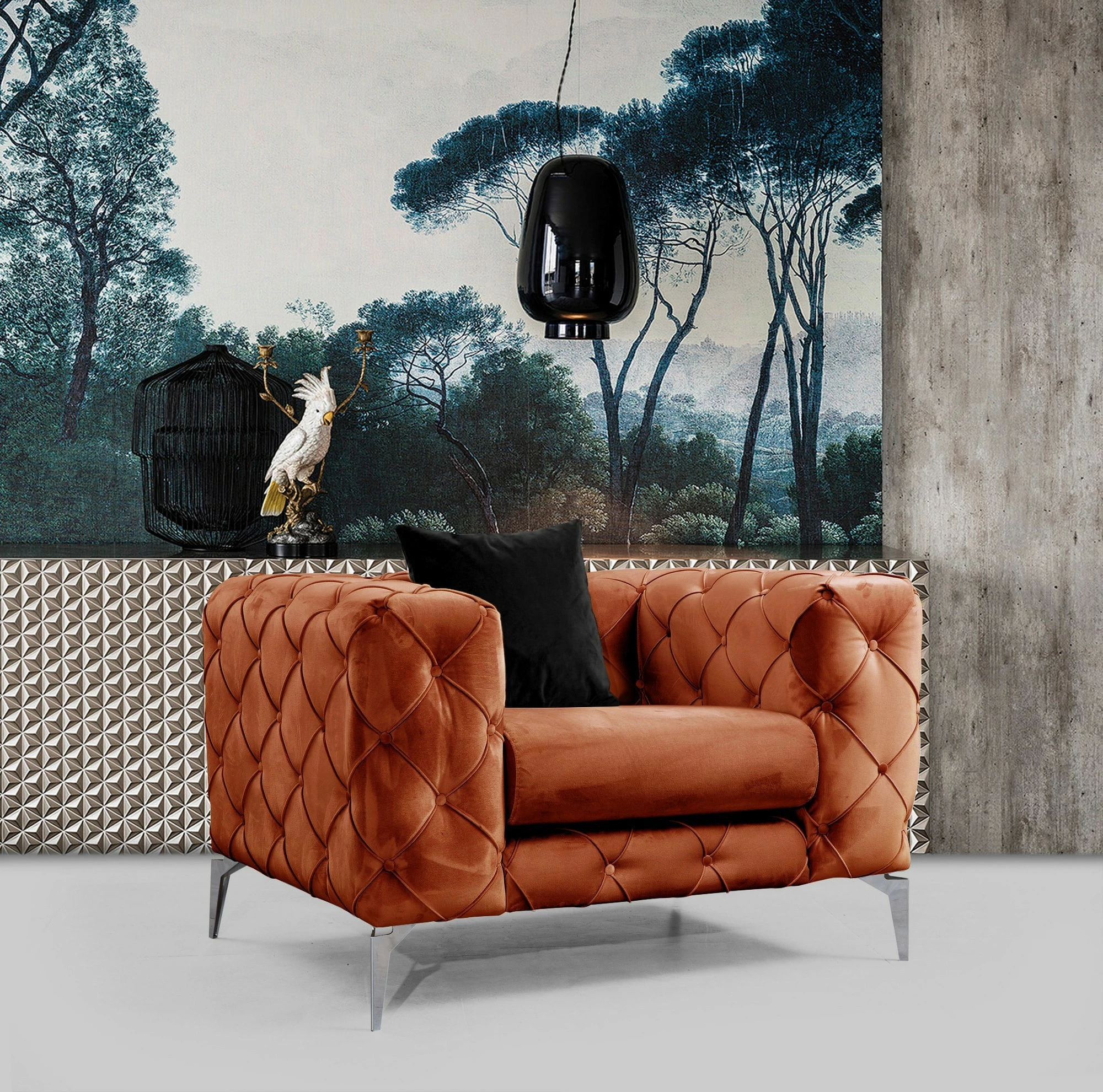 Karrige Wing Como, portokalli, Atelier del Sofa