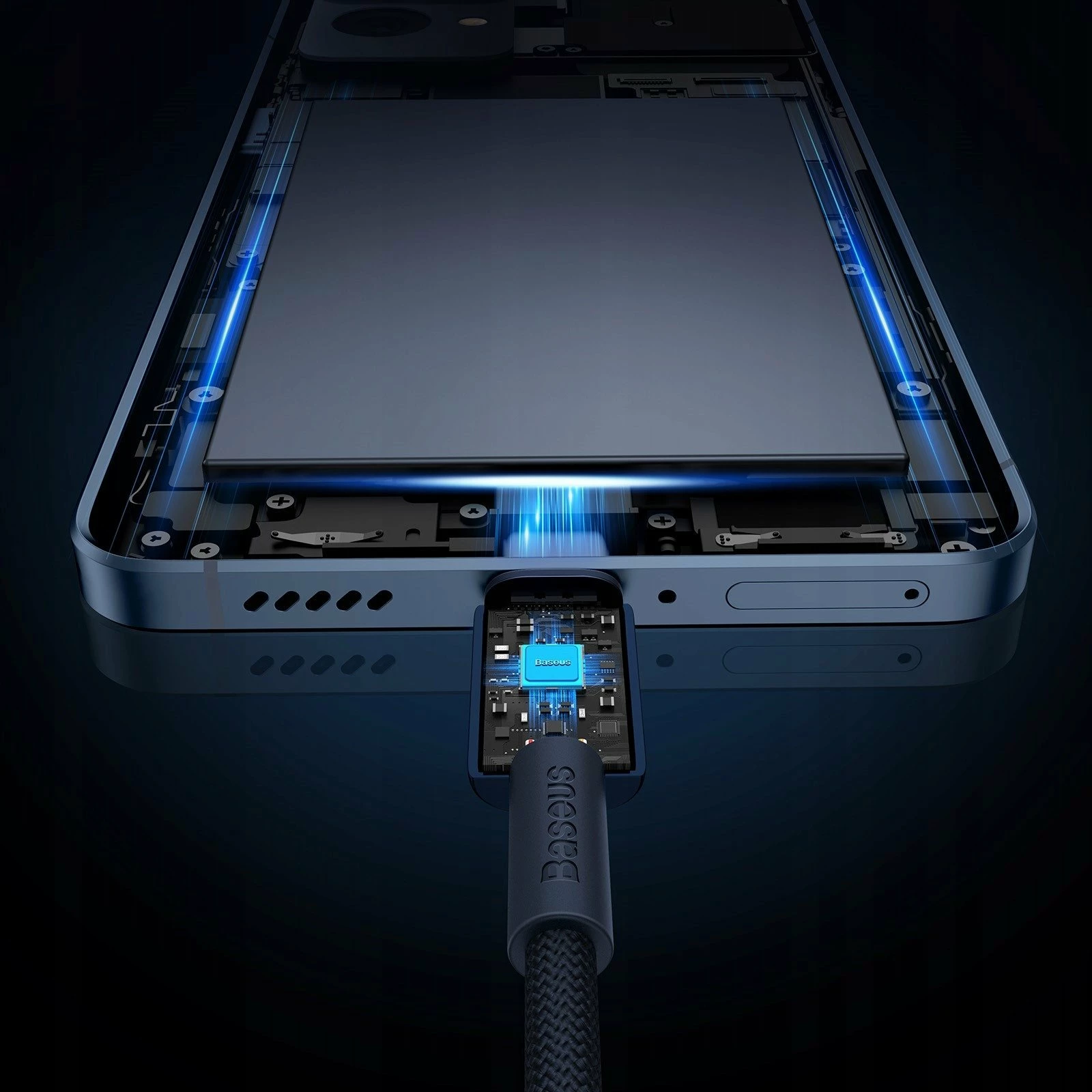 Kabllo USB-C në USB-C Baseus Tungsten Gold P10319800321-04 2m PD 100W 5A, kaltër
