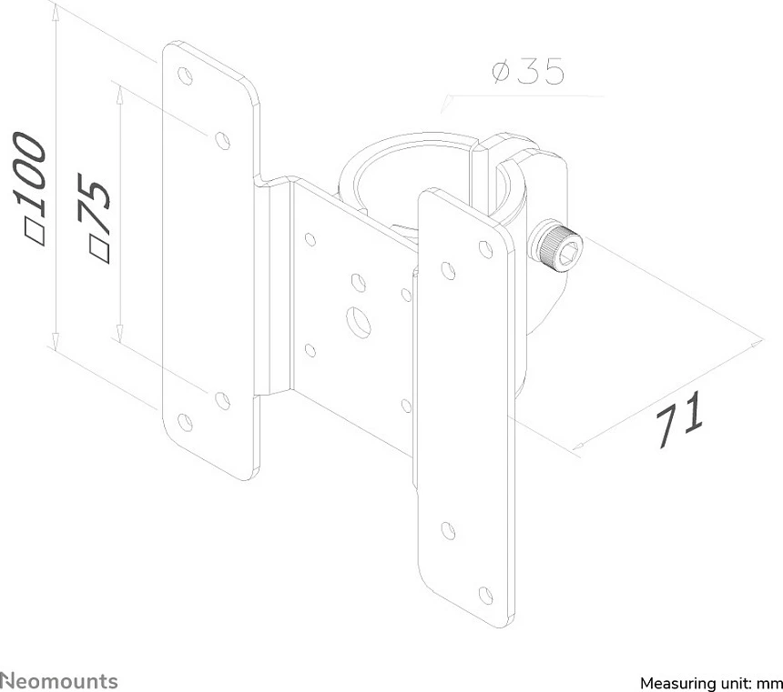 Mbajtëse mini PC Neomounts THINCLIENT-05, universal, çelik, e zezë