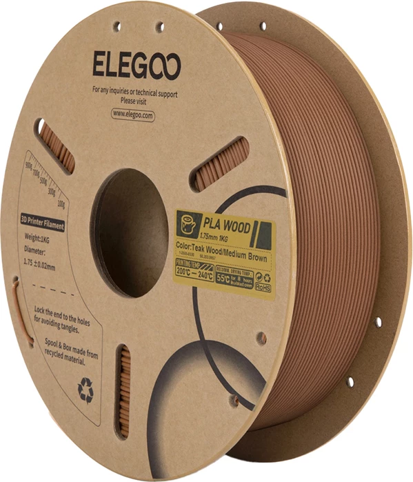 Filament 3D printeri Elegoo 50.203.0657 PLA Wood 1.75 mm 1 kg lis indian