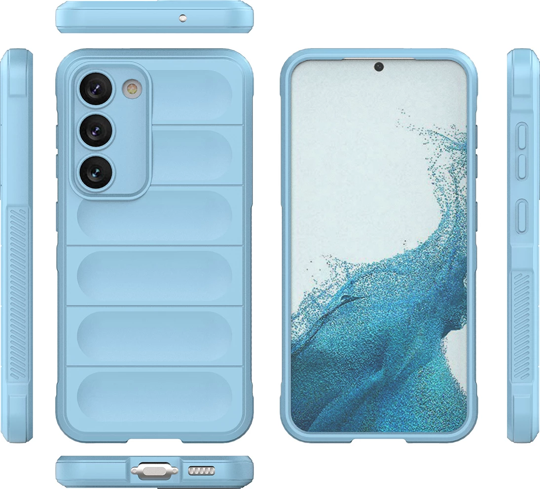 Mbështjellës Hurtel Magic Shield Case për Samsung Galaxy S23+, kaltër e çelët