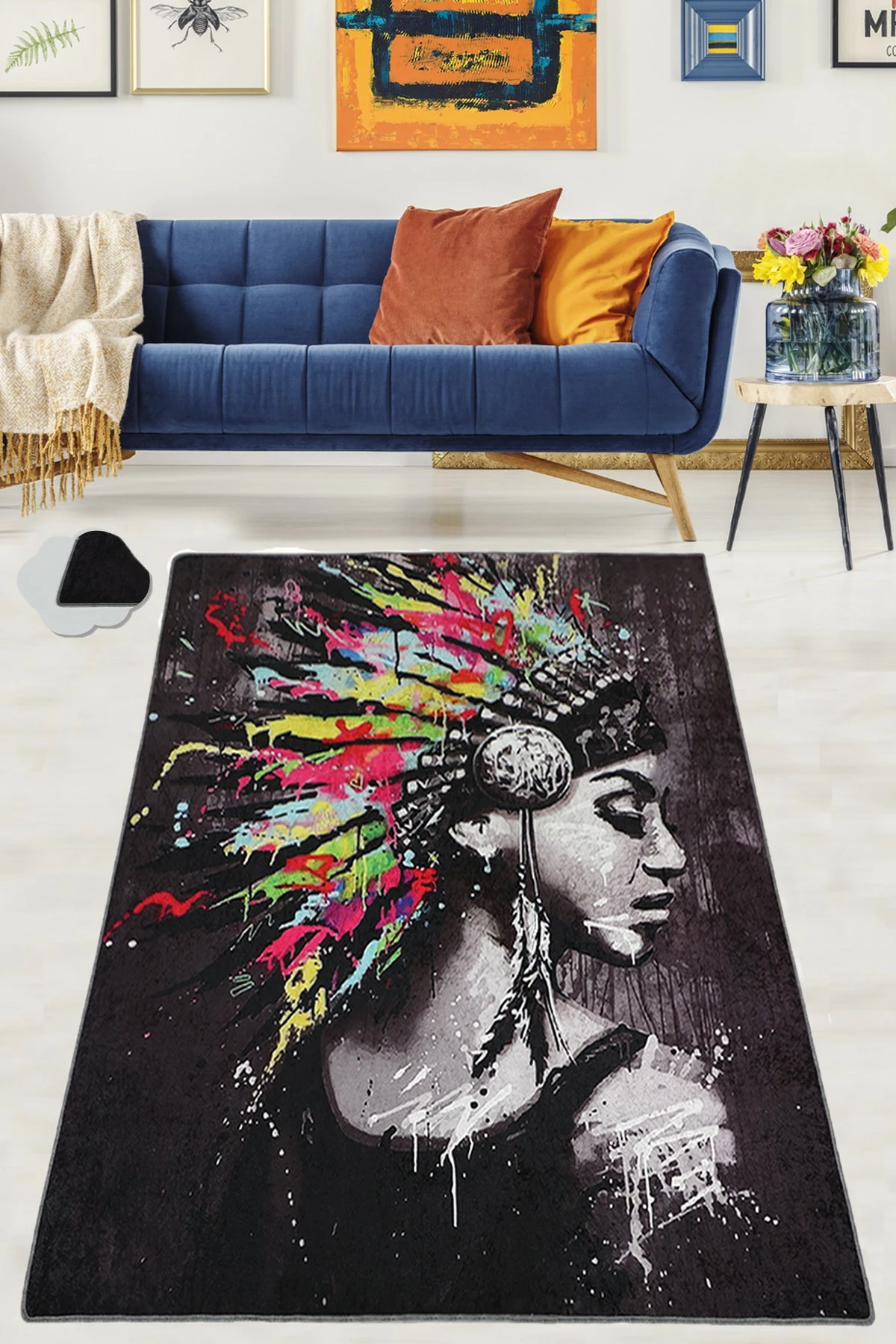 Qilim dekorativ, shumëngjyrësh, 80x120cm, Hypnose Relax