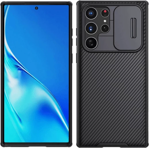 Mbështjellës NILLKIN CamShield për Samsung Galaxy S23 Ultra 5G, me mbrojtje kamere, i zi