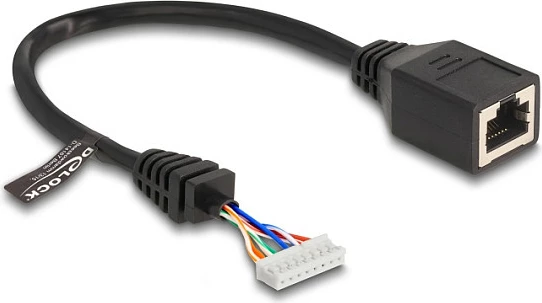 Kabllo DeLOCK RJ45 në pin header 8-pin 2.00mm, Cat5e, 23 cm, e zezë