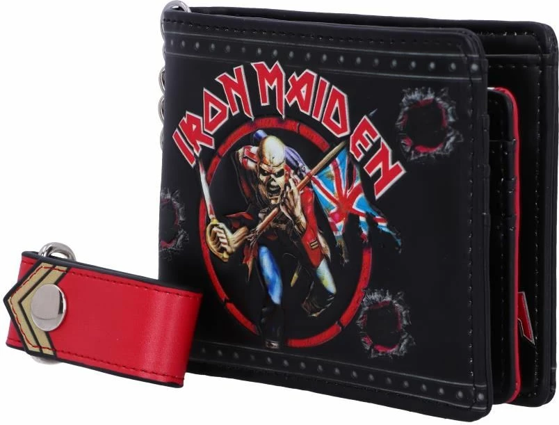 Portofol NEMESIS NOW Iron Maiden, PU, 11 cm, me zinxhir, i zi/kuq