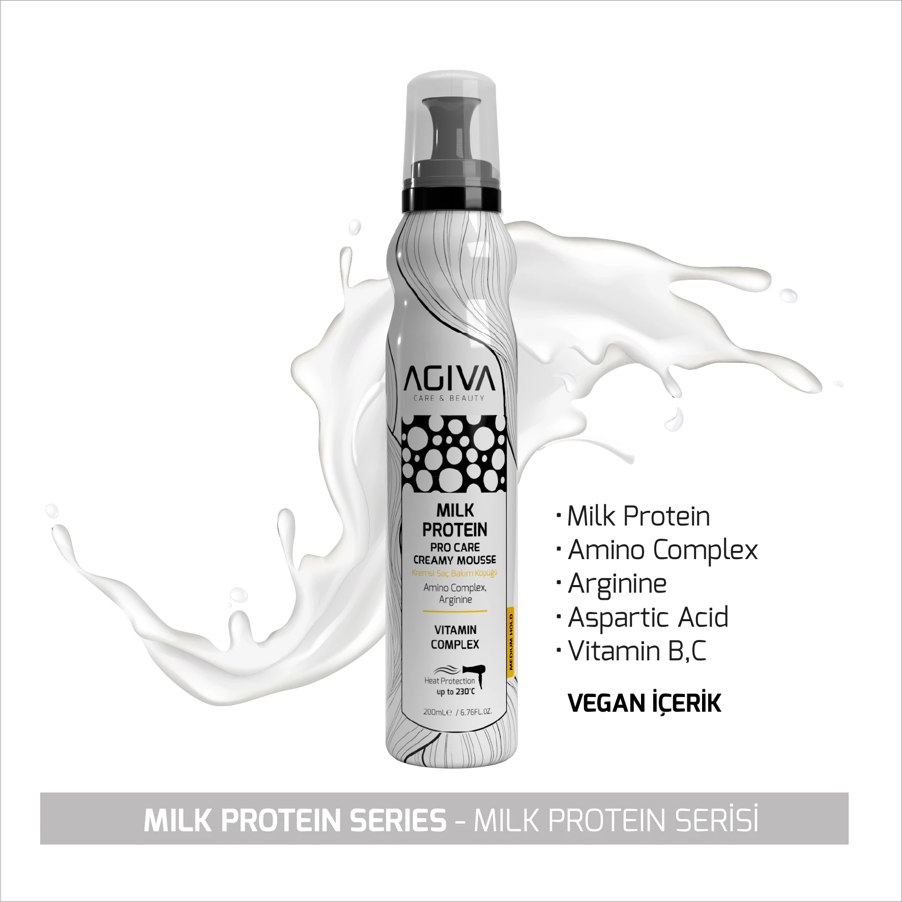 Shkumë për flokë Agiva Milk Protein Amino Complex Pro Care 