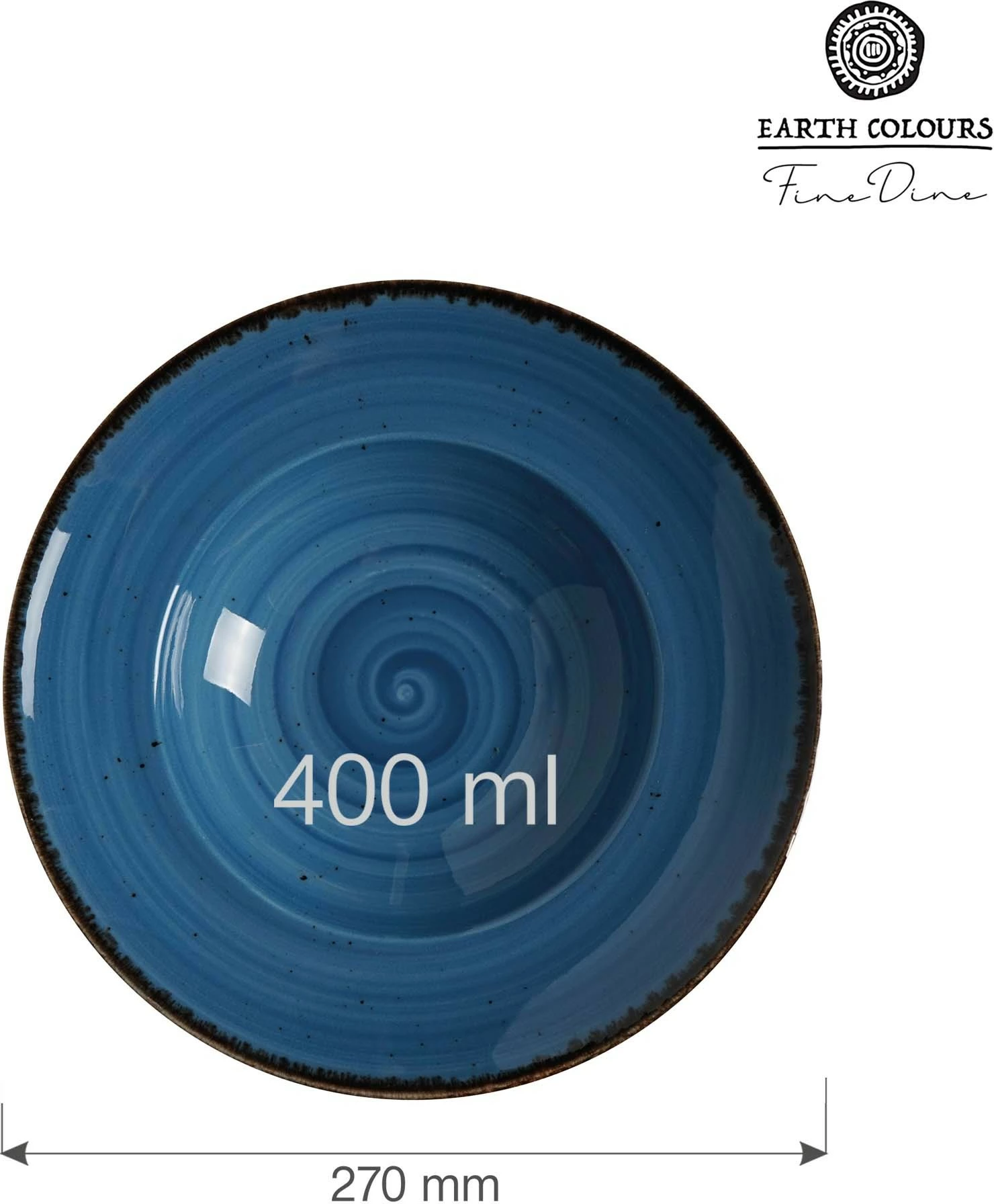 Pjatë për pasta Fine Dine Iris 27 cm 400 ml, blu, set 6 copë